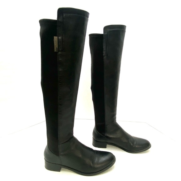 Vince Camuto Women's Black Multi-Texture Kellisi Stretch Panel Knee High Boot - Picture 3 of 16